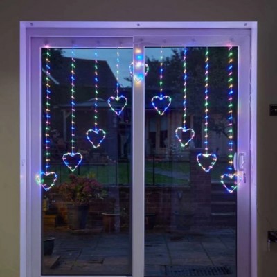 Heart Curtain Lights - Multi Colour Heart Curtain Lights - Multi Colour